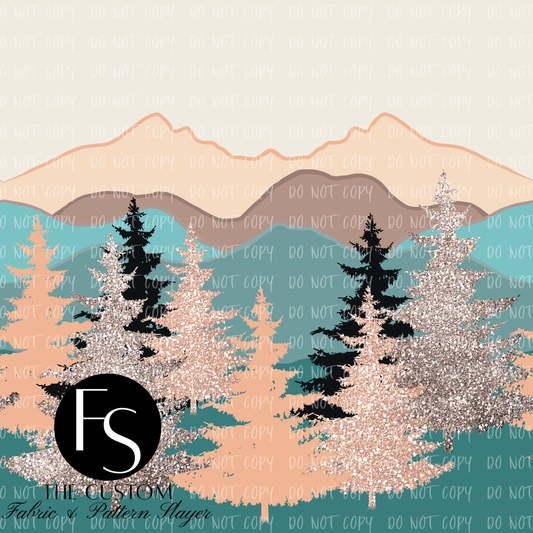 Glitter Mountains Border Print - LYSSDOODLES