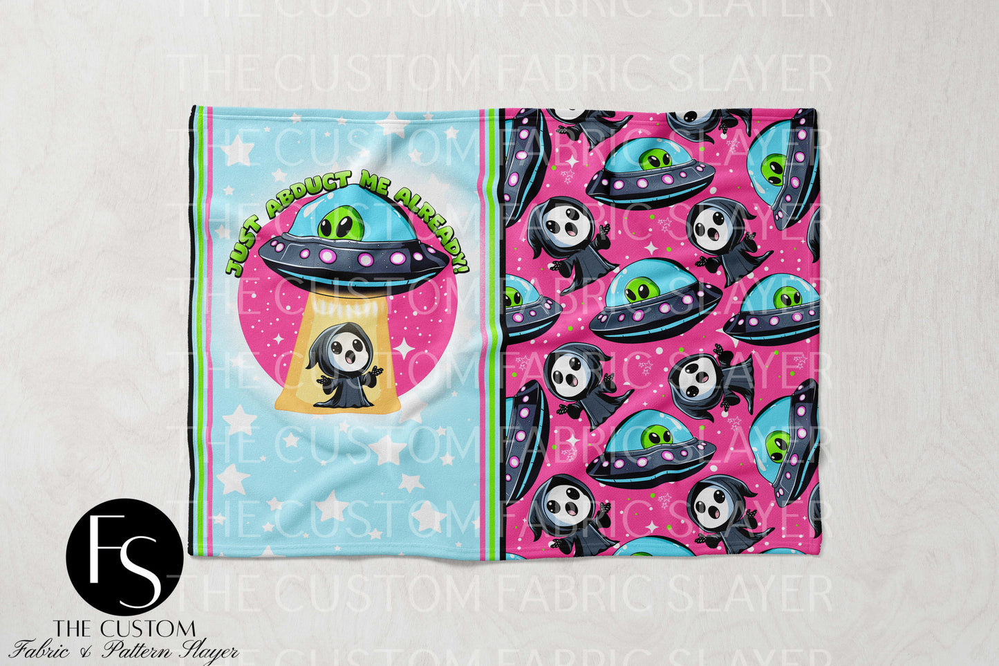 The Custom Fabric Slayer Blankets - Alien Abduction - SPOOKYSQUAD