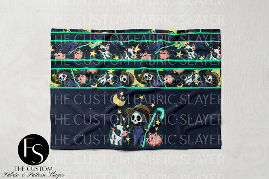 The Custom Fabric Slayer Blankets - Grim Farmer - SPOOKYSQUAD