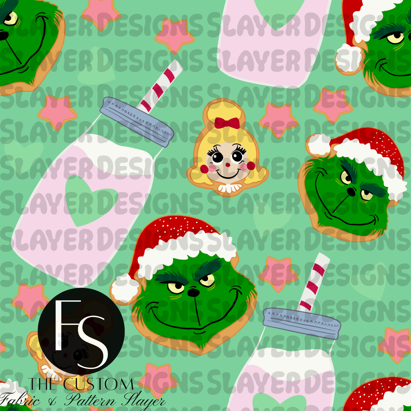 Custom Printery - Custom Christmas Names Grinch Cookies - Panel