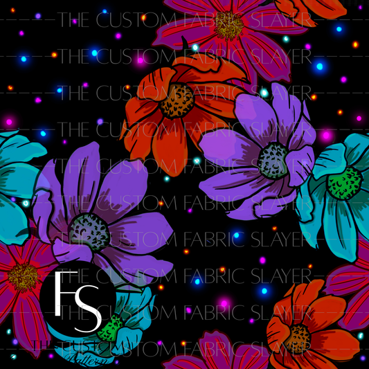 Dark Rainbow Flowers - ILLUMINATEDINKDIGITALS